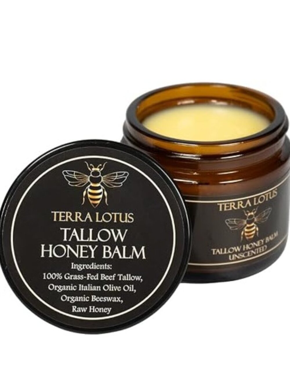 TERRA LOTUS Organic Tallow Honey Balm Moisturizer Unscented 2 oz. - NEW